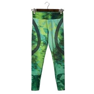 S2 Sportswear Green Printed Skinny Athletic Leggings S